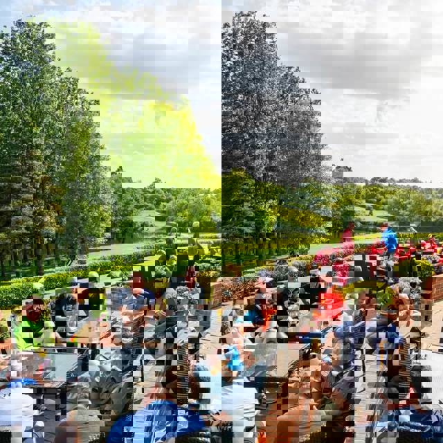 Golfers on the Sports Bar Terrace