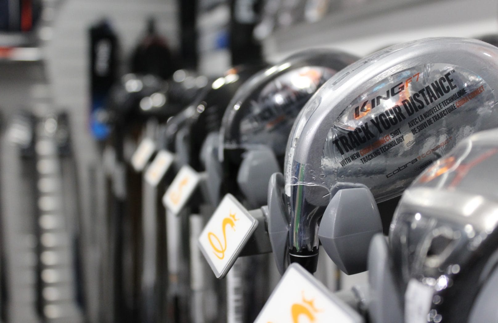 Golf clubs for sale in shop