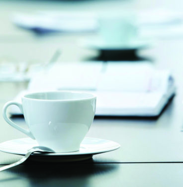 Coffee on meeting table