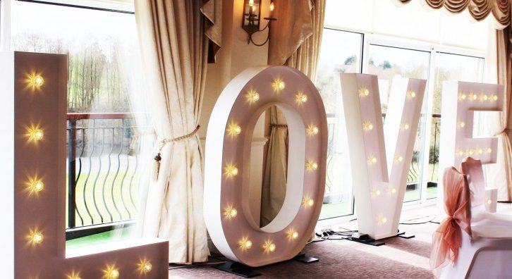 Light up letters for wedding Wedding card letterbox - Stoke by Nayland